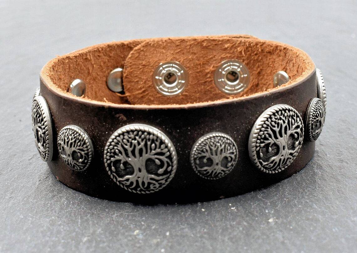 Yggdrasil Lederarmband braun