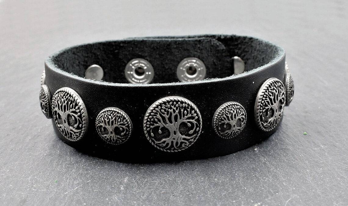 Yggdrasil Lederarmband schwarz