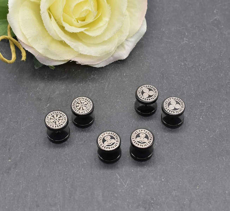 Fake plugs mit wikinger & keltischen motiven - ohrstecker