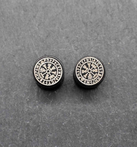 Fake plugs mit wikinger & keltischen motiven - vegvisir - ohrstecker