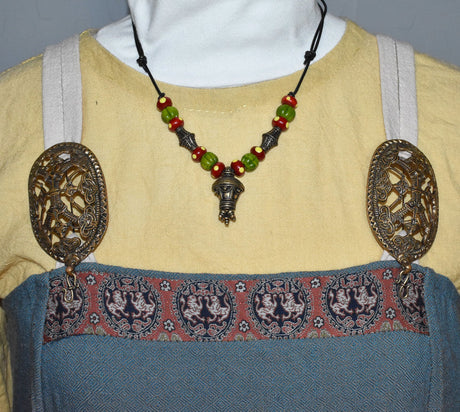 Germanische berlock kette mit glasperlen - halskette
