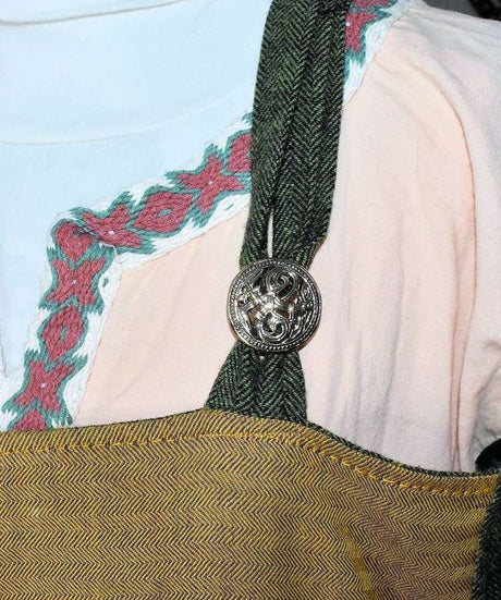 Haithabu rundfibel - bronze und silber - brosche