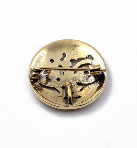 Haithabu rundfibel - bronze und silber - brosche