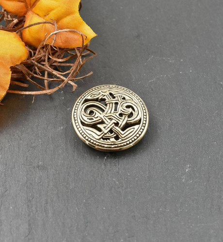 Haithabu rundfibel - bronze und silber - brosche