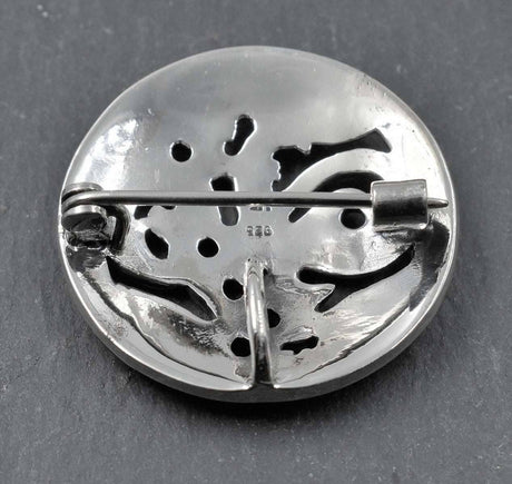 Haithabu rundfibel - bronze und silber - brosche