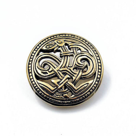 Haithabu rundfibel - bronze und silber - brosche
