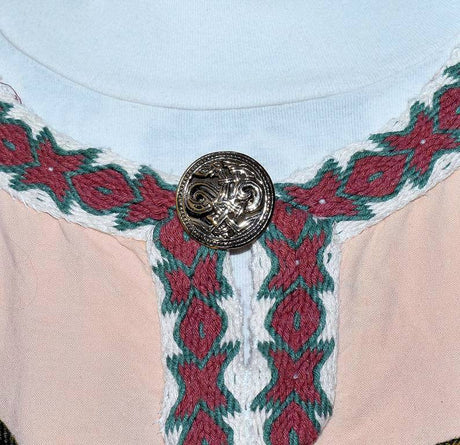 Haithabu rundfibel - bronze und silber - brosche