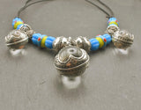 Gotland-Kette in Silber Blau und Gelb