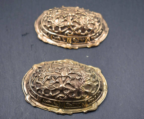 Massive Wikinger Schildkrötfibeln - Borre-Stil ca. 9. - 10. Jh. aus Bronze