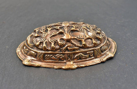 Massive Wikinger Schildkrötfibeln - Borre-Stil ca. 9. - 10. Jh. aus Bronze