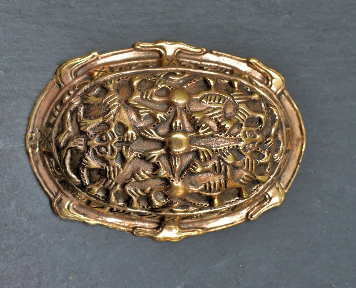Massive Wikinger Schildkrötfibeln - Borre-Stil ca. 9. - 10. Jh. aus Bronze