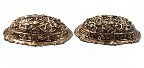 Massive Wikinger Schildkrötfibeln - Borre-Stil ca. 9. - 10. Jh. aus Bronze