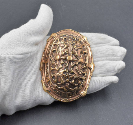 Massive Wikinger Schildkrötfibeln - Borre-Stil ca. 9. - 10. Jh. aus Bronze