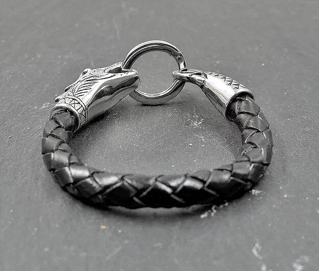 Lederarmband mit Drachenkopf