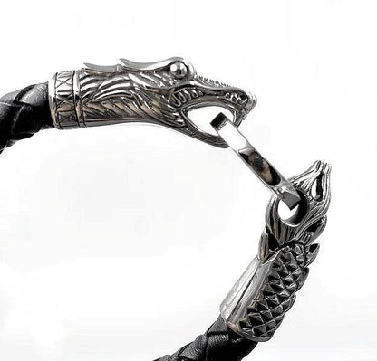 Lederarmband mit Drachenkopf