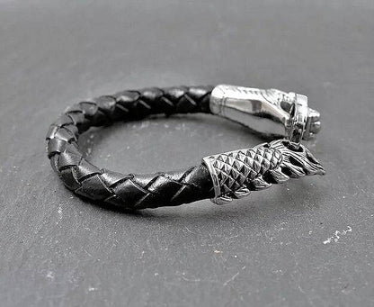 Lederarmband mit Drachenkopf