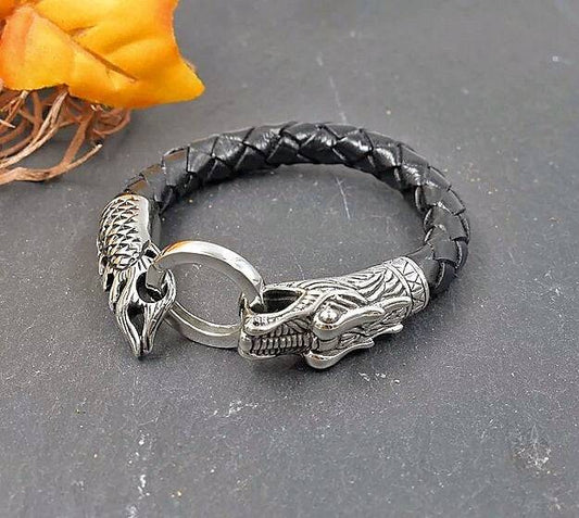 Lederarmband mit Drachenkopf