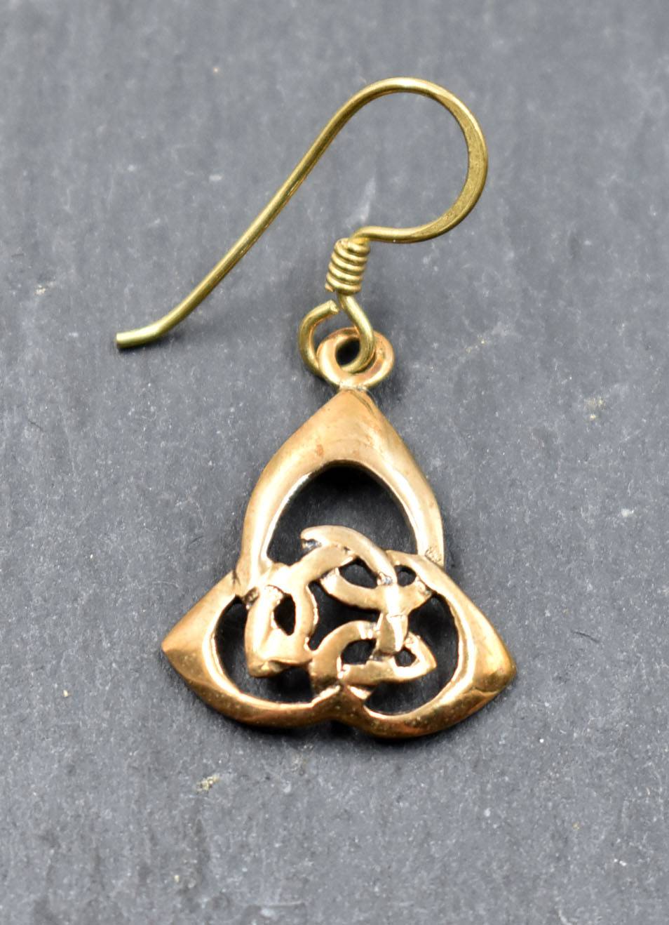 Triquetra-Ohrringe keltisch aus Bronze 