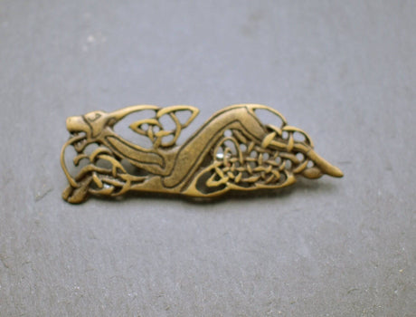 Keltische brosche mit hund - bronze