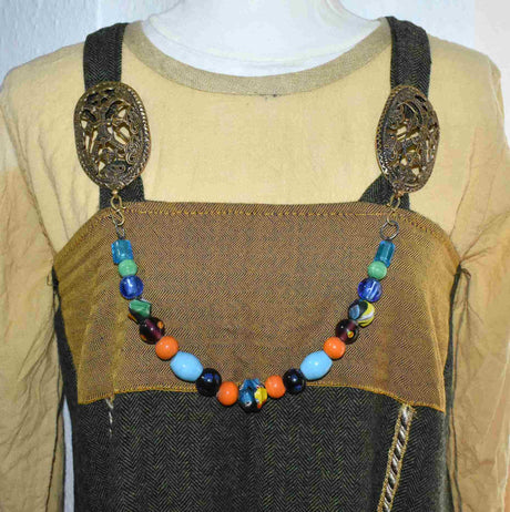 Kunterbunte fibelkette mit lampwork perlen