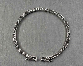 Wikinger Armreif mit Drachen - Bronze oder 925er Silber
