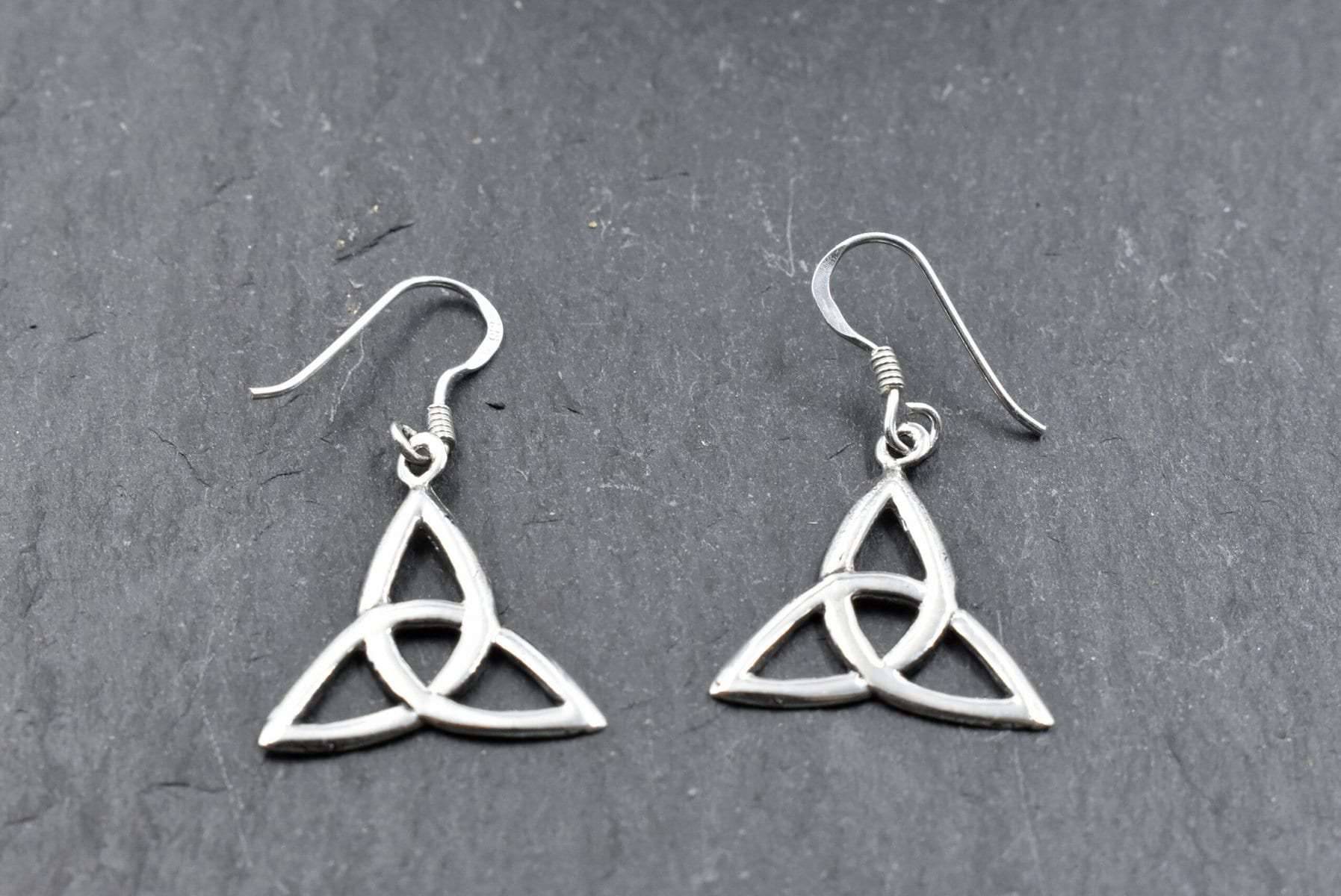 Keltische Triquetra Ohrhänger aus 925er-Silber