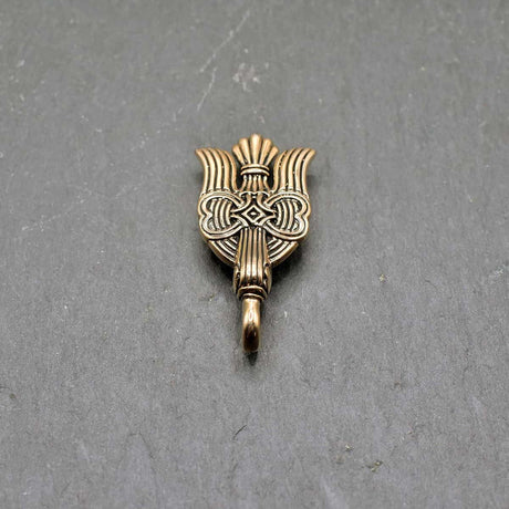 Raben-wadenwickelhaken 1 stück - größe ca. 4.2 cm x 1.8 - aus schmuckbronze - gewandhaken