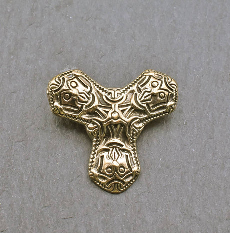 Kleeblattfibel der Wikinger aus Bronze